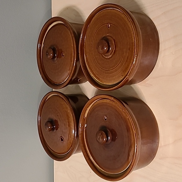 Pearson's of Chesterfield pottery vintage 4 lidded ramekins - Picture 2 of 13